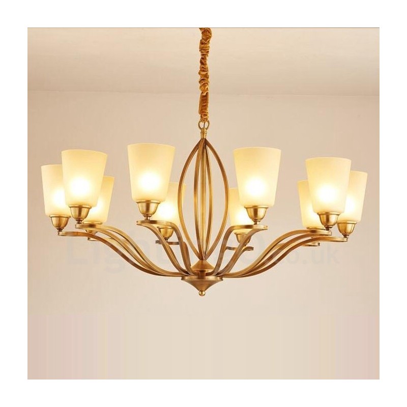 Lustre de metal integrado com 10 luzes Rustic Lodge
