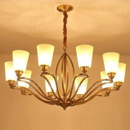 Lustre de metal integrado com 10 luzes Rustic Lodge