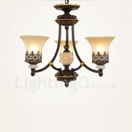 Lustre de metal integrado clássico tradicional de 3 luzes
