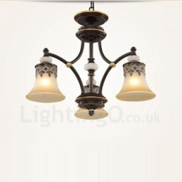 Lustre de metal integrado clássico tradicional de 3 luzes