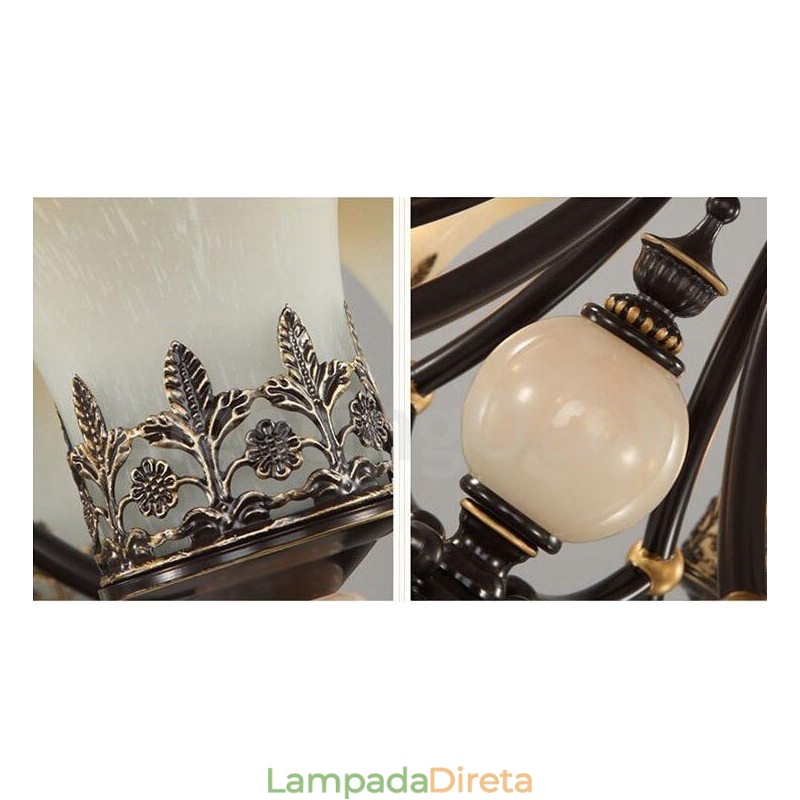 Lustre de metal integrado clássico tradicional de 3 luzes