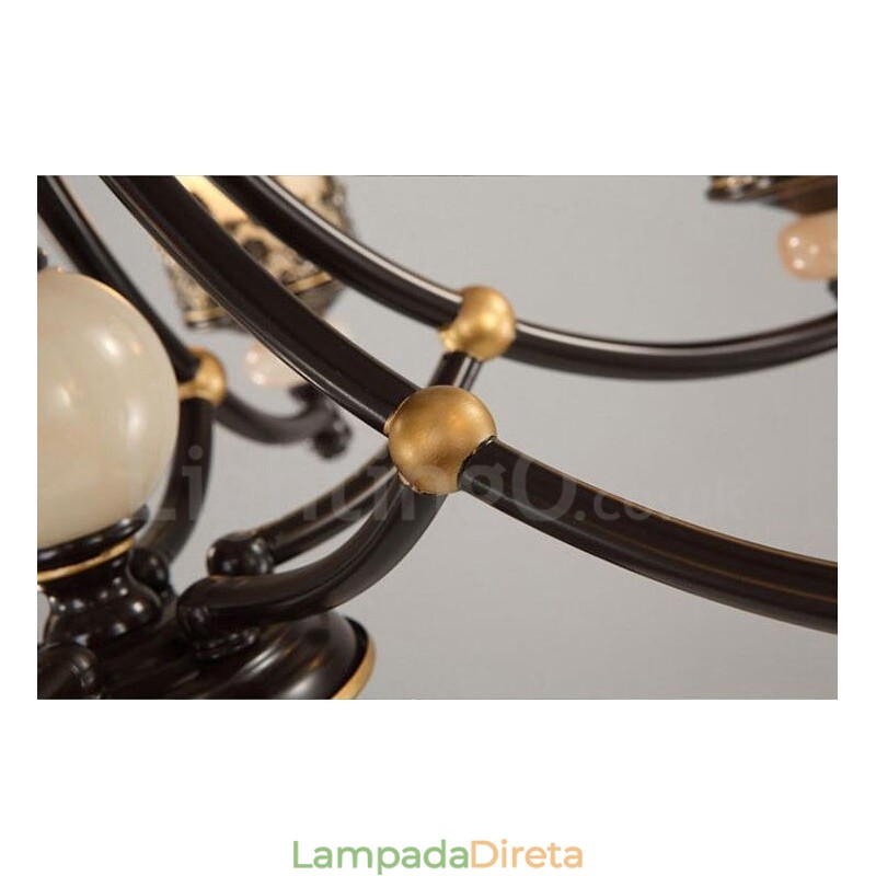 Lustre de metal integrado clássico tradicional de 3 luzes