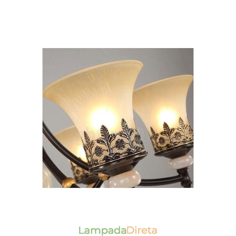 Lustre de metal integrado clássico tradicional de 3 luzes