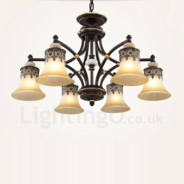 Lustre de metal integrado clássico tradicional de 6 luzes