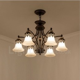 Lustre de metal integrado clássico tradicional de 6 luzes