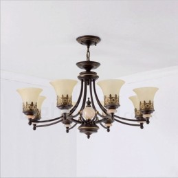 Lustre de metal integrado clássico tradicional de 8 luzes