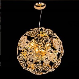 Lustre moderno simples com bola de cristal e pingente de globo
