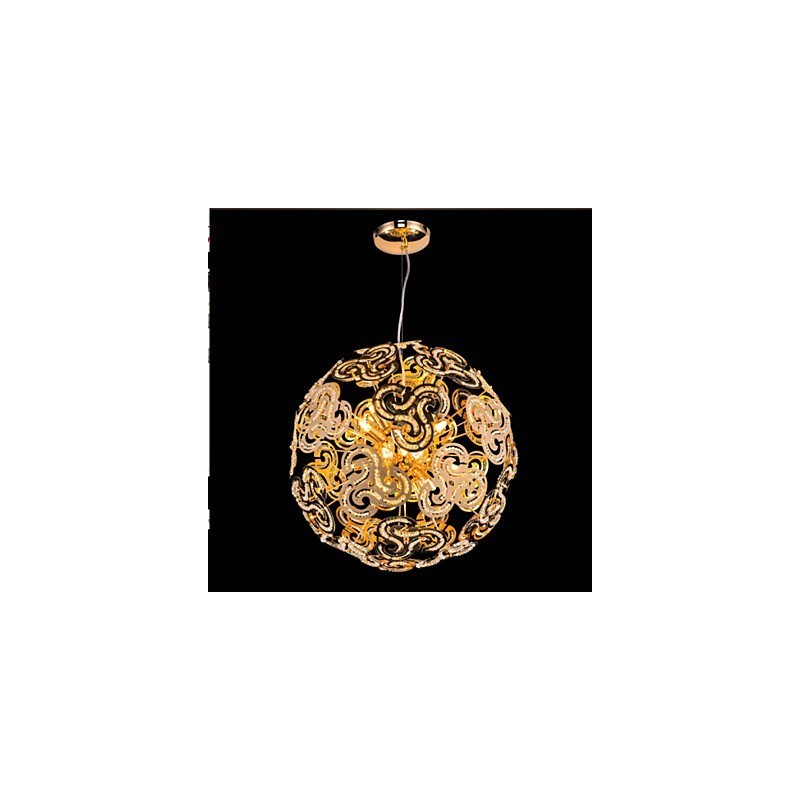 Lustre moderno simples com bola de cristal e pingente de globo