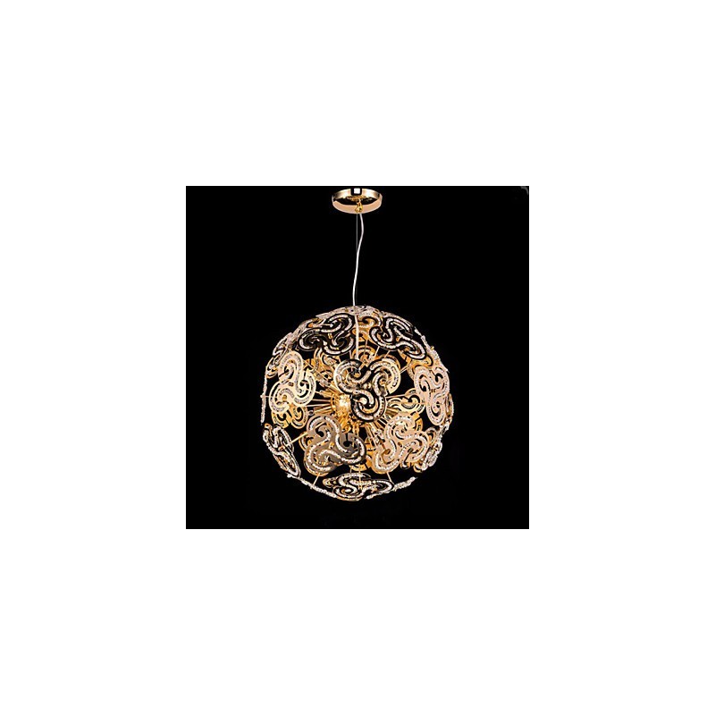 Lustre moderno simples com bola de cristal e pingente de globo