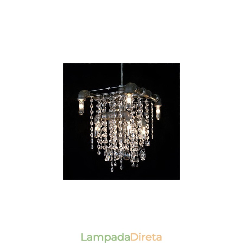 Lustre de cristal característico estilo norte-americano com 9 luzes em design de tubo