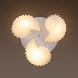 Lustre Integrado Clássico Tradicional de 3 Luzes com Sombra de Vidro
