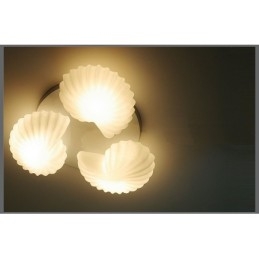 Lustre Integrado Clássico Tradicional de 3 Luzes com Sombra de Vidro