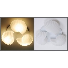 Lustre Integrado Clássico Tradicional de 3 Luzes com Sombra de Vidro