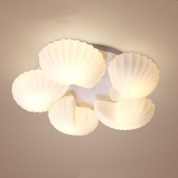 Lustre Conch 5 Light Traditional Classic Integrado com cúpula de vidro