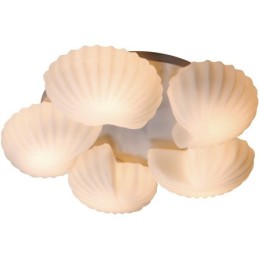 Lustre Conch 5 Light Traditional Classic Integrado com cúpula de vidro