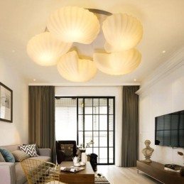 Lustre Conch 5 Light Traditional Classic Integrado com cúpula de vidro