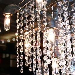 Lustre de cristal característico estilo norte-americano com 9 luzes em design de tubo