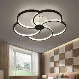 Lustre de metal integrado moderno e contemporâneo de 5 luzes