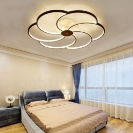 Lustre de metal integrado moderno e contemporâneo de 6 luzes