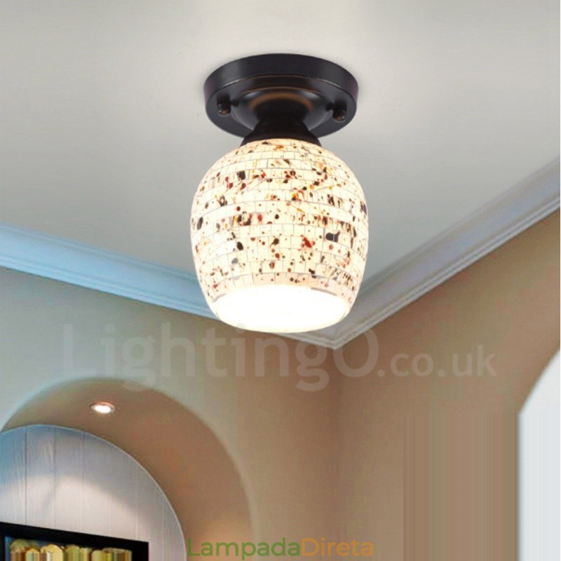 Luminária embutida integrada estilo mediterrâneo