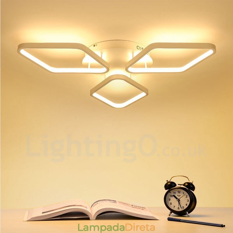 3 Luzes Modernas Contemporâneas Integradas de Metal Luminárias de Montagem Embutida
