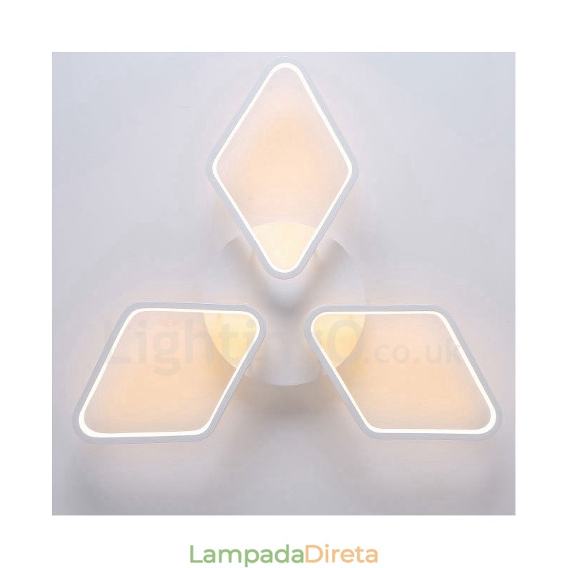 3 Luzes Modernas Contemporâneas Integradas de Metal Luminárias de Montagem Embutida