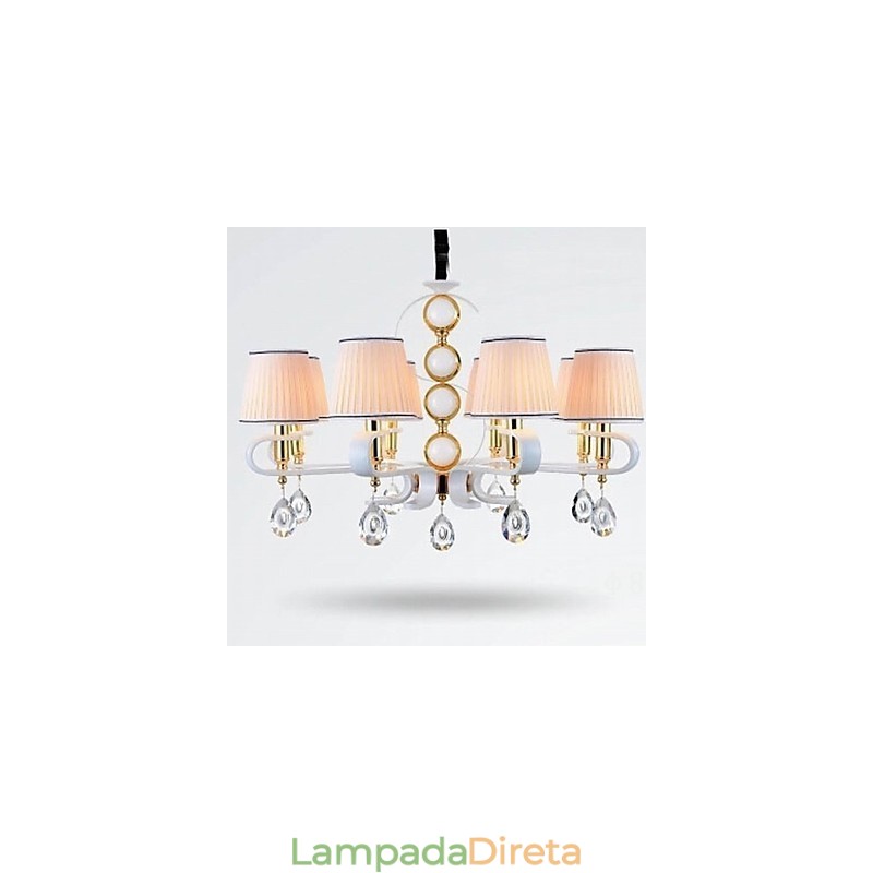 Lustre de tecido 8 luzes moderno minimalista lâmpada de alta qualidade