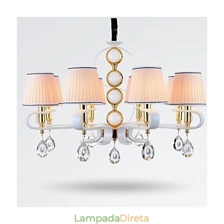 Lustre de tecido 8 luzes moderno minimalista lâmpada de alta qualidade Lustre de tecido 8 luzes moderno minimalista lâmpada de alta qualidade