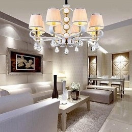 Lustre de tecido 8 luzes moderno minimalista lâmpada de alta qualidade