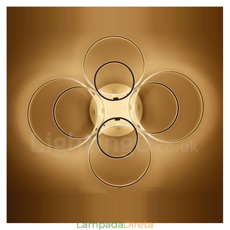 Luminária embutida de metal integrada contemporânea moderna com 8 luzes