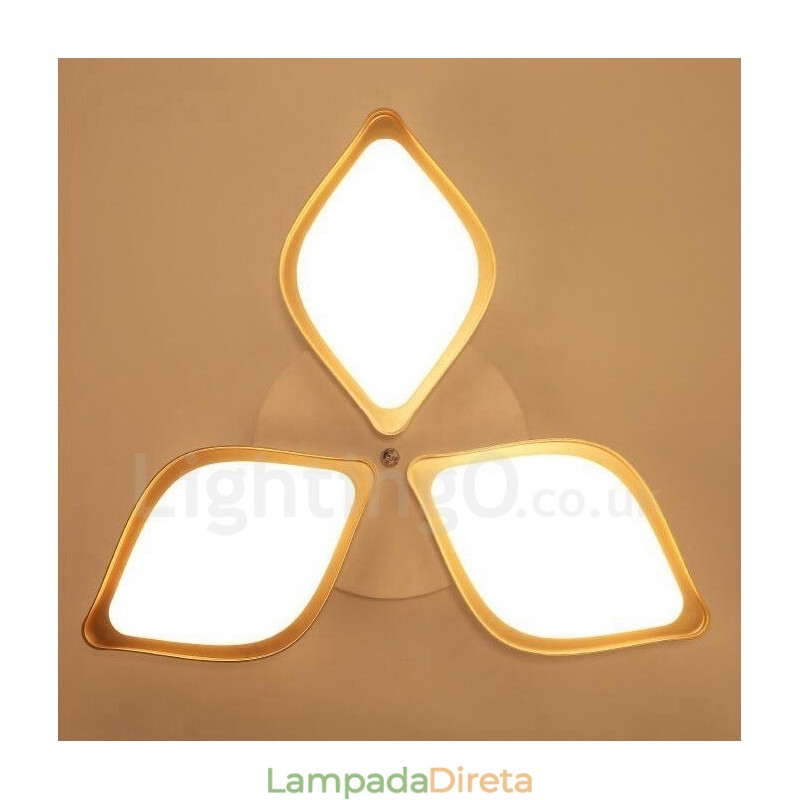3 Luzes Modernas Contemporâneas Integradas de Metal Luminárias de Montagem Embutida