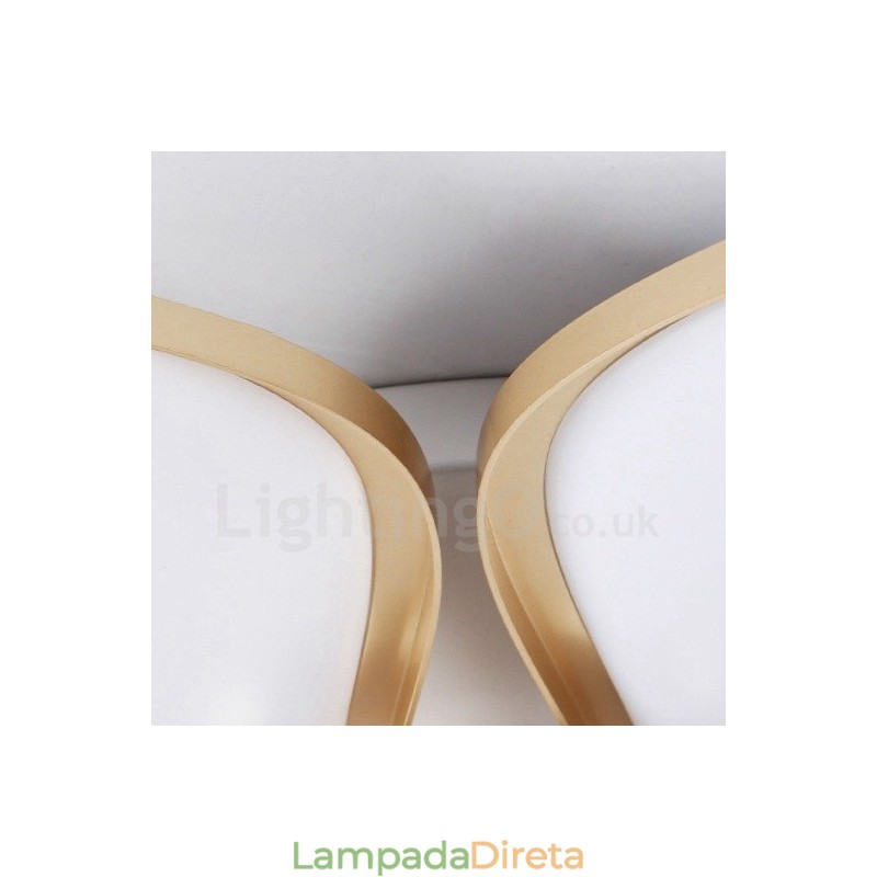3 Luzes Modernas Contemporâneas Integradas de Metal Luminárias de Montagem Embutida
