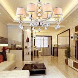 Lustre de tecido 8 luzes moderno minimalista lâmpada de alta qualidade