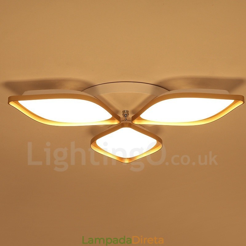 3 Luzes Modernas Contemporâneas Integradas de Metal Luminárias de Montagem Embutida