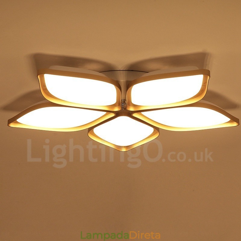 Luminária embutida de metal integrada contemporânea moderna de 5 luzes