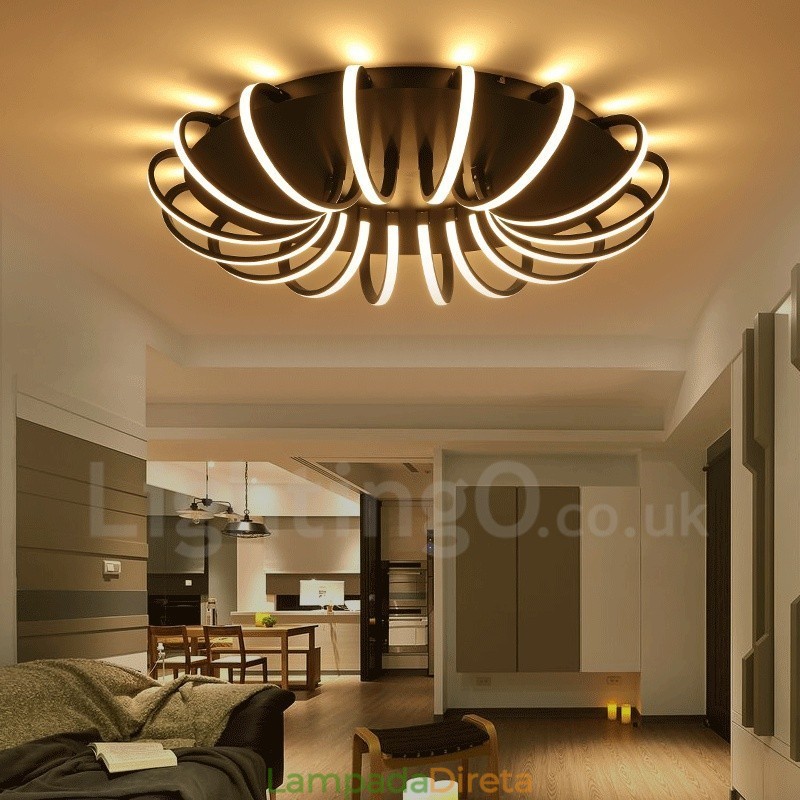 Luminária embutida de metal integrada contemporânea moderna