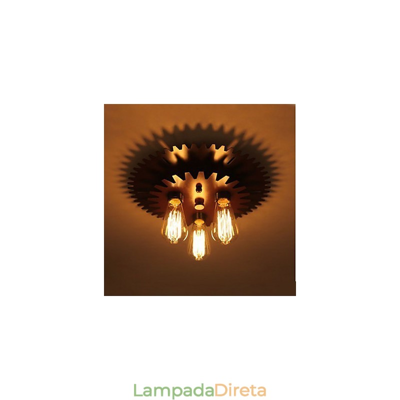 Luminárias de teto em formato preto Luminária de parede Luminária Simple Machinery