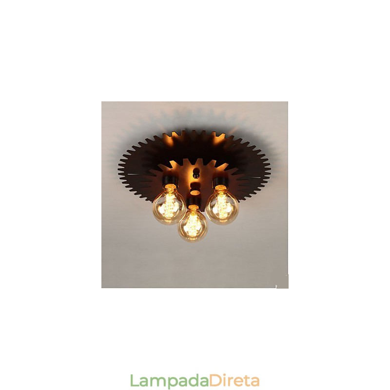 Luminárias de teto em formato preto Luminária de parede Luminária Simple Machinery