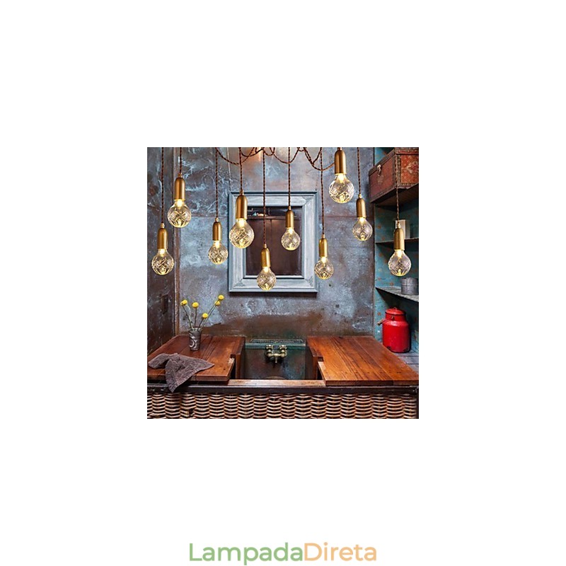 Lustre Mini Estilo Moderno Contemporâneo Metal