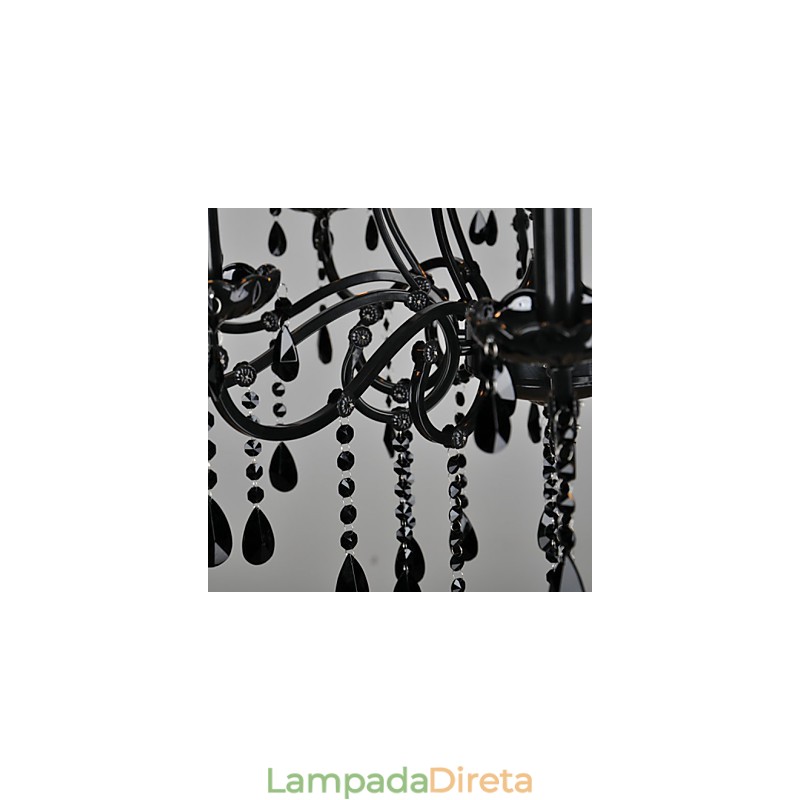 Lustre de Cristal Moderno Contemporâneo Cristal 10 Luzes Metal