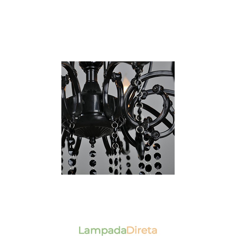 Lustre de Cristal Moderno Contemporâneo Cristal 10 Luzes Metal