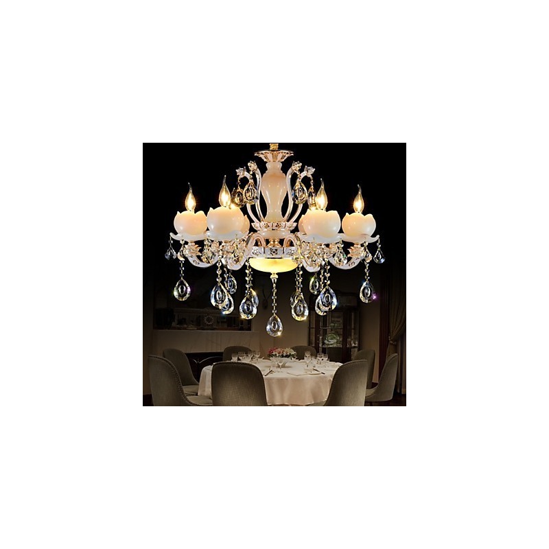 Pingente de cristal de jade de liga de zinco de estilo europeu de luxo