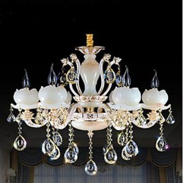 Pingente de cristal de jade de liga de zinco de estilo europeu de luxo