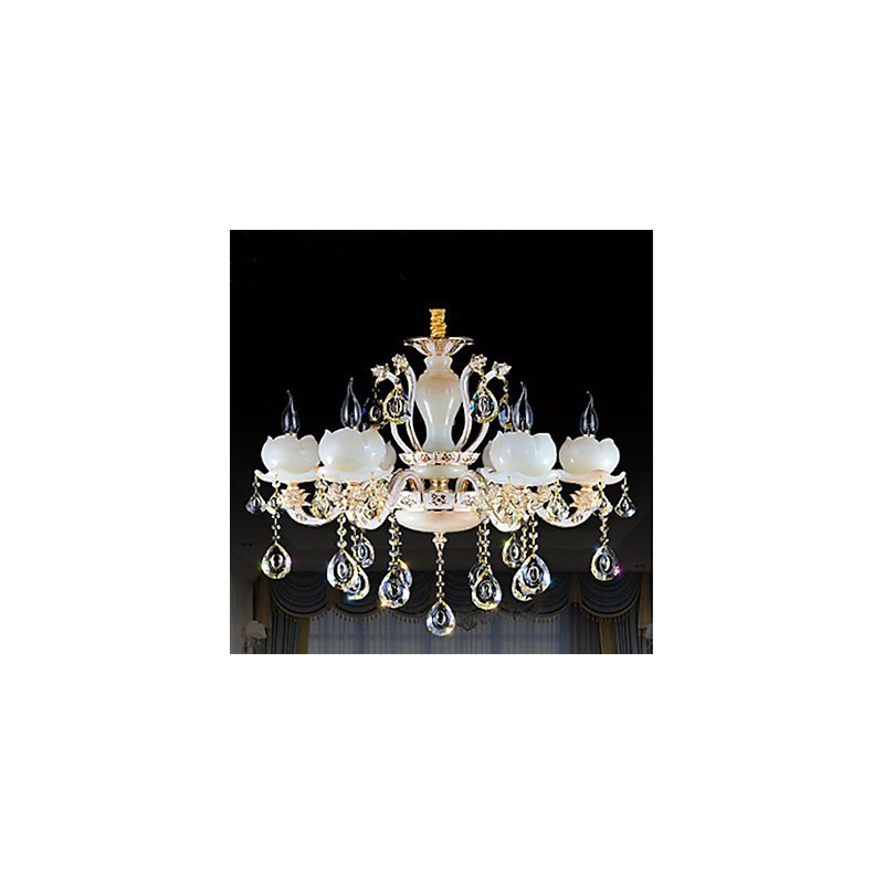 Pingente de cristal de jade de liga de zinco de estilo europeu de luxo