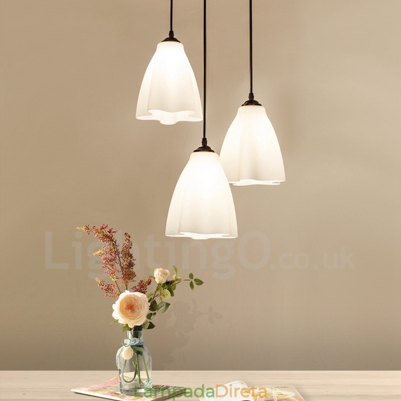 3 Luzes Tradicional Clássico Integrado Metal Pendente Luz