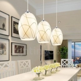 3 Luzes Modernas Contemporâneas Integradas de Metal Pendente