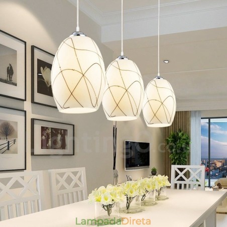 3 Luzes Modernas Contemporâneas Integradas de Metal Pendente 3 Luzes Modernas Contemporâneas Integradas de Metal Pendente