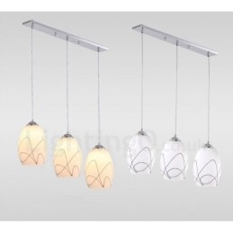 3 Luzes Modernas Contemporâneas Integradas de Metal Pendente
