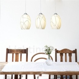 3 Luzes Modernas Contemporâneas Integradas de Metal Pendente