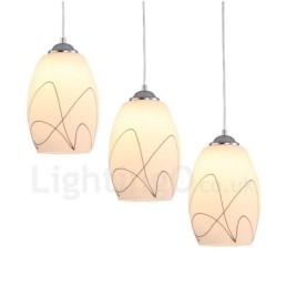3 Luzes Modernas Contemporâneas Integradas de Metal Pendente
